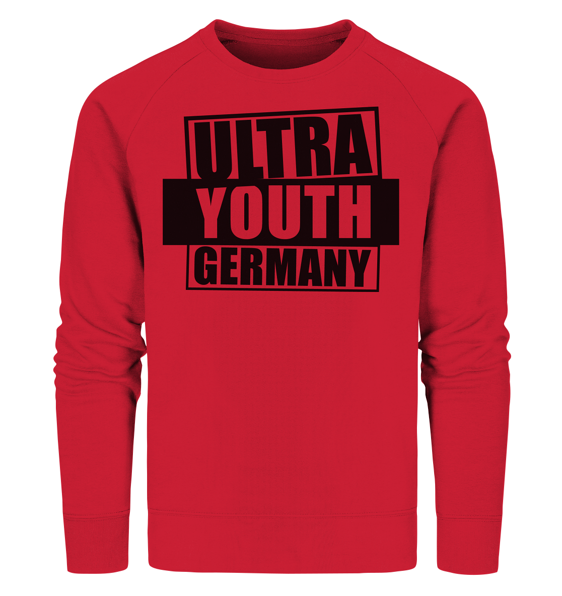 N.O.S.W. BLOCK Ultras Sweater "ULTRA YOUTH GERMANY" Männer Organic Sweatshirt rot