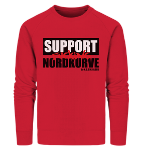 N.O.S.W. BLOCK Fanblock Sweater "SUPPORT FUCKING NORDKURVE" Männer Organic Sweatshirt (85% Bio-Baumwolle, 15% recyceltes Polyester) - N.O.S.W. BLOCK