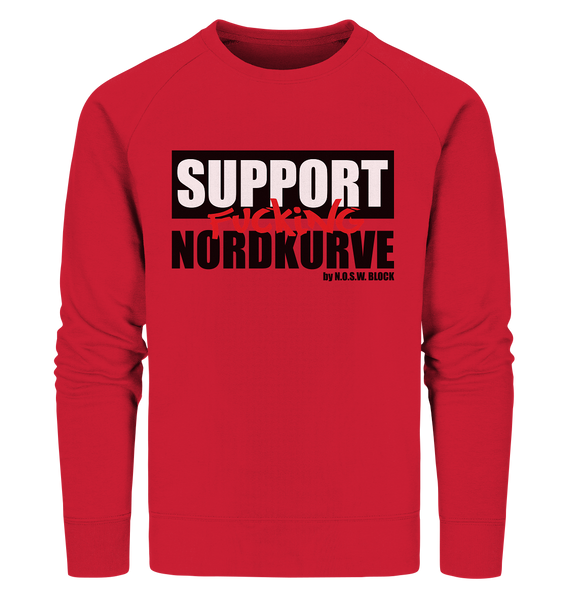 N.O.S.W. BLOCK Fanblock Sweater "SUPPORT FUCKING NORDKURVE" Männer Organic Sweatshirt (85% Bio-Baumwolle, 15% recyceltes Polyester) - N.O.S.W. BLOCK