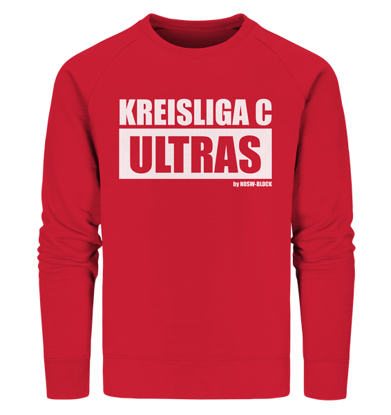 N.O.S.W. BLOCK Ultras Sweater "KREISLIGA C ULTRAS" Männer Organic Sweatshirt rot