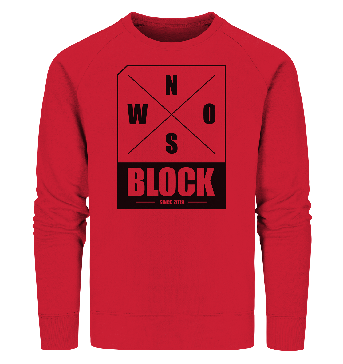 N.O.S.W. BLOCK Logo Männer Organic Sweatshirt rot