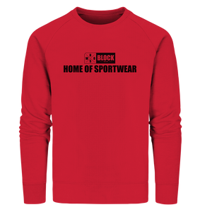 N.O.S.W. BLOCK Sweater "HOME OF SPORTWEAR" Männer Organic Sweatshirt rot