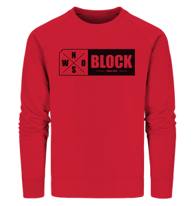 N.O.S.W. BLOCK Logo Sweater Männer Organic Sweatshirt rot