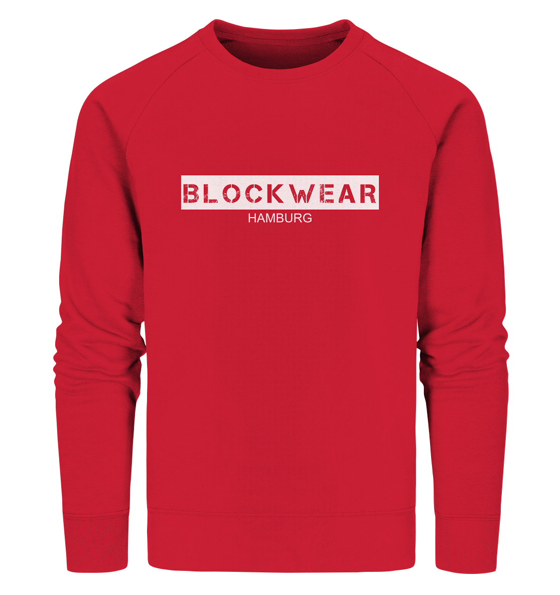 N.O.S.W. BLOCK Sweater "BLOCKWEAR HAMBURG" Männer Organic Sweatshirt rot