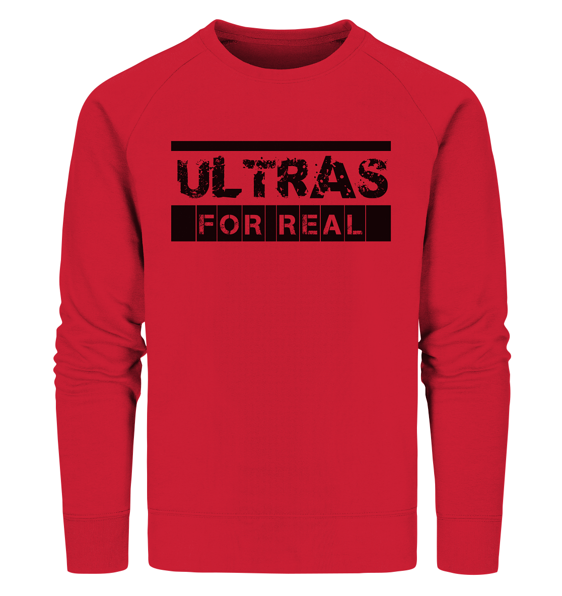 N.O.S.W. BLOCK Ultras Sweater "ULTRAS FOR REAL" beidseitig bedrucktes Männer Organic Sweatshirt rot