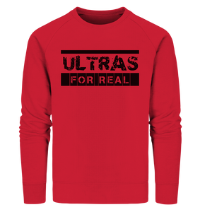 N.O.S.W. BLOCK Ultras Sweater "ULTRAS FOR REAL" beidseitig bedrucktes Männer Organic Sweatshirt rot