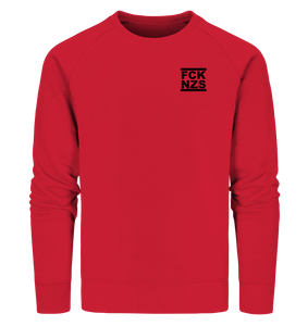 N.O.S.W. BLOCK Gegen Rechts Sweater "FCK NZS" beidseitig bedrucktes Männer Organic Sweatshirt rot