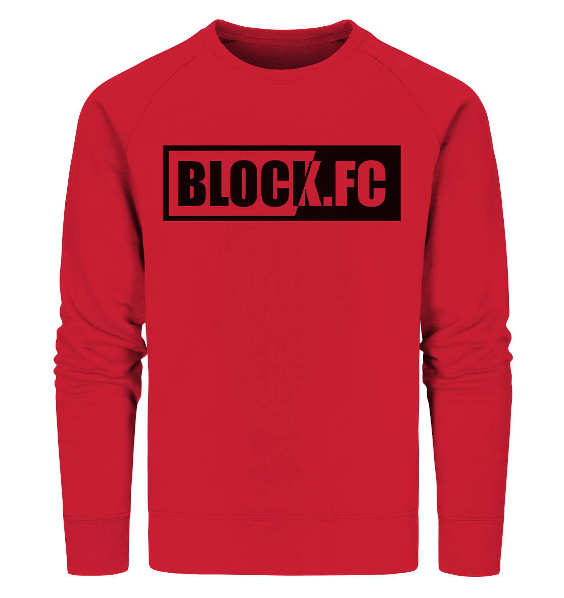 N.O.S.W. BLOCK Sweater "BLOCK.FC" Männer Organic Sweatshirt rot