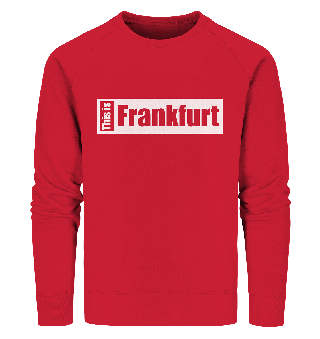 N.O.S.W. BLOCK Fanblock City Sweater "THIS IS FRANKFURT" Männer Organic Sweatshirt rot