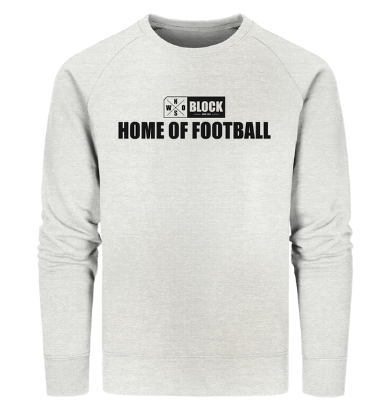 N.O.S.W. BLOCK Sweater "HOME OF FOOTBALL" Männer Organic Sweatshirt creme heather grau