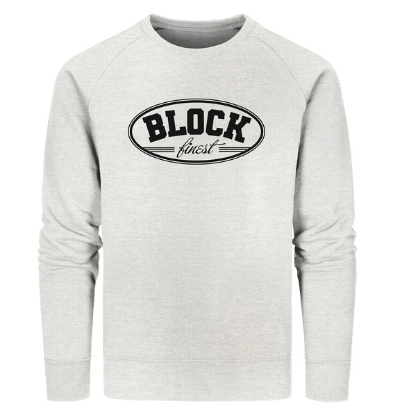 N.O.S.W. BLOCK Fanblock Sweater "BLOCK finest" Männer Organic Sweatshirt creme heather grau