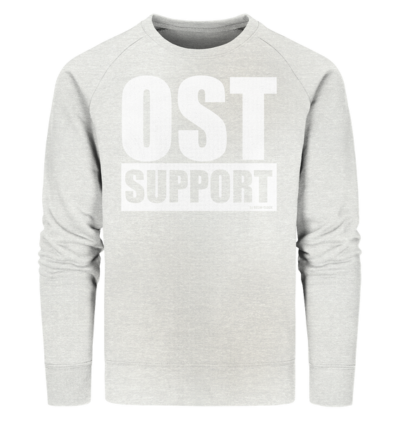 N.O.S.W. BLOCK Fanblock Sweater "OST SUPPORT" Männer Organic Sweatshirt creme heather grau