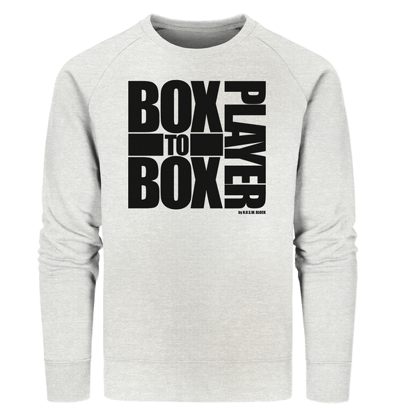 N.O.S.W. BLOCK Fanblock Sweater "BOX TO BOX PLAYER" Männer Organic Sweatshirt creme heather grau