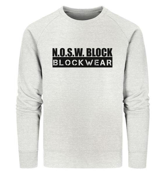 N.O.S.W. BLOCK Sweater "BLOCKWEAR" Männer Organic Sweatshirt cremegrau