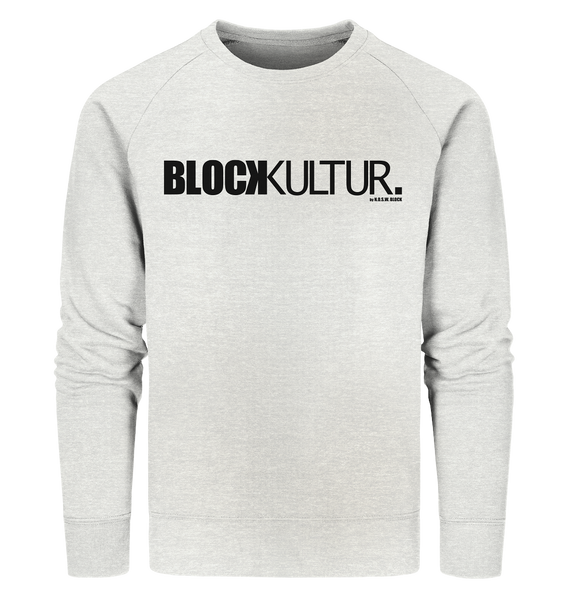 N.O.S.W. BLOCK Fanblock Sweater "BLOCK KULTUR." Männer Organic Sweatshirt creme heather grau
