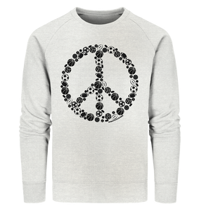 N.O.S.W. BLOCK Sweater "SPORTS FOR PEACE" Männer Organic Sweatshirt creme heather grau