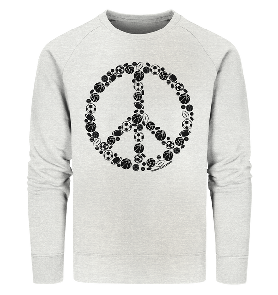 N.O.S.W. BLOCK Sweater "SPORTS FOR PEACE" Männer Organic Sweatshirt creme heather grau