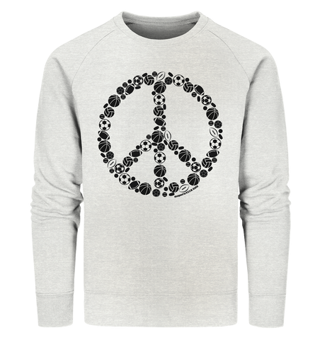 N.O.S.W. BLOCK Sweater "SPORTS FOR PEACE" Männer Organic Sweatshirt creme heather grau