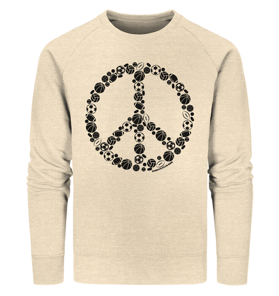 N.O.S.W. BLOCK Sweater "SPORTS FOR PEACE" Männer Organic Sweatshirt natural raw