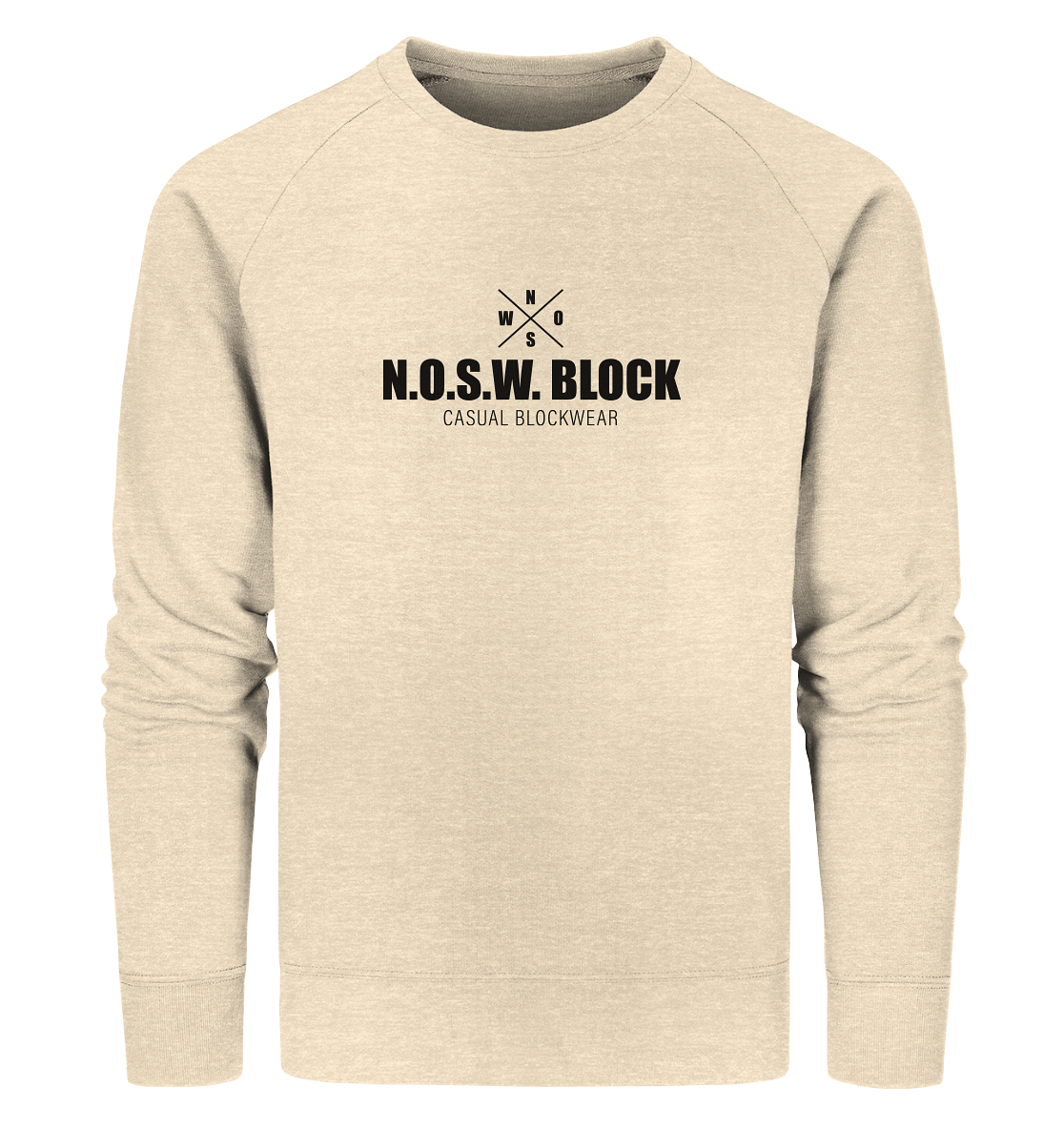 N.O.S.W. BLOCK Sweater "CREW NULL40" Männer Organic Sweatshirt natural raw