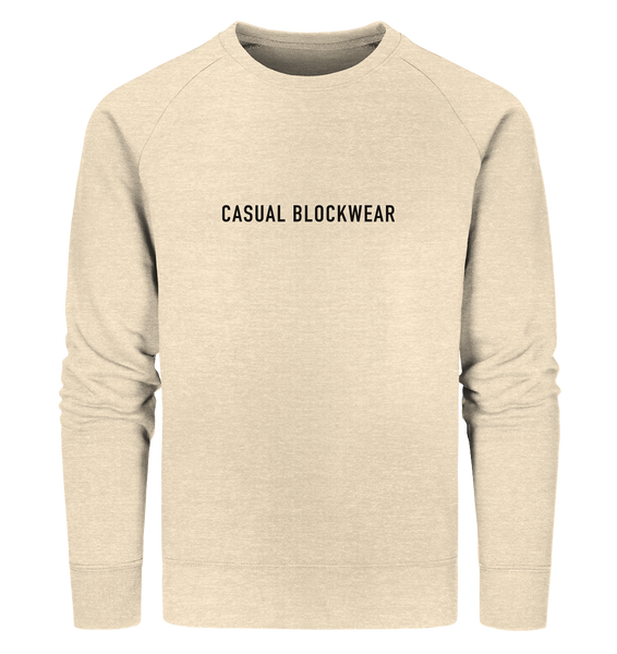 N.O.S.W. BLOCK Hoodie "CASUAL BLOCKWEAR" beidseitig bedruckter Männer Organic Sweatshirt natural raw