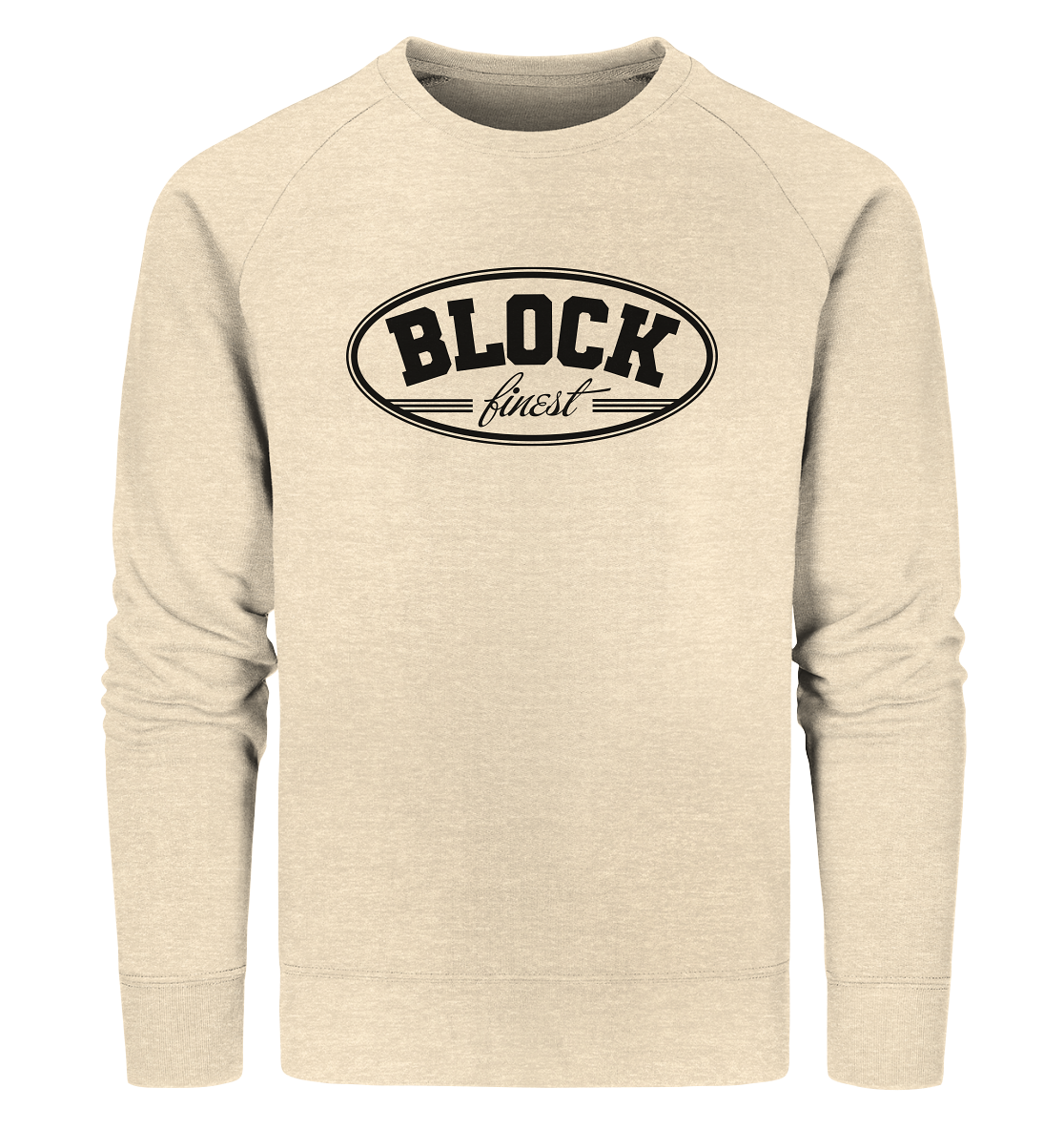 N.O.S.W. BLOCK Fanblock Sweater "BLOCK finest" Männer Organic Sweatshirt natural raw