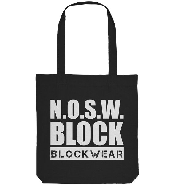 N.O.S.W. BLOCK Organic Tote-Bag "N.O.S.W. BLOCK BLOCKWEAR" Baumwolltasche schwarz