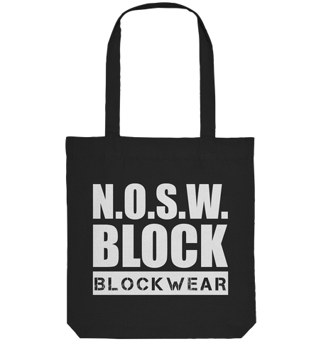 N.O.S.W. BLOCK Organic Tote-Bag "N.O.S.W. BLOCK BLOCKWEAR" Baumwolltasche schwarz
