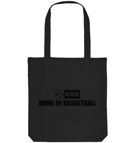 N.O.S.W. BLOCK Organic Tote-Bag "HOME OF BASKETBALL" Baumwolltasche schwarz