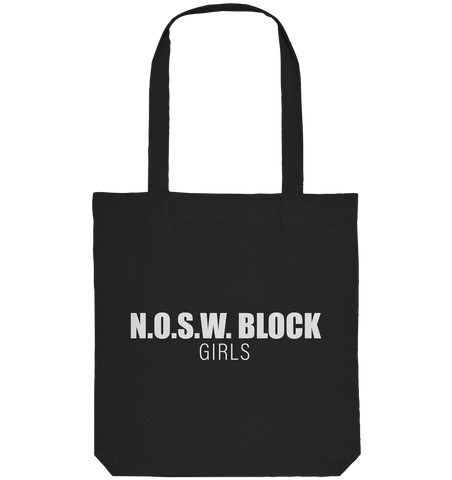 N.O.S.W. BLOCK Tote-Bag "N.O.S.W. BLOCK GIRLS" Organic Baumwolltasche schwarz