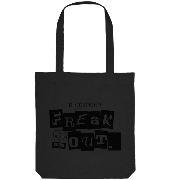 N.O.S.W. BLOCK Fanblock Tote-Bag "FREAK OUT." Organic Baumwolltasche schwarz