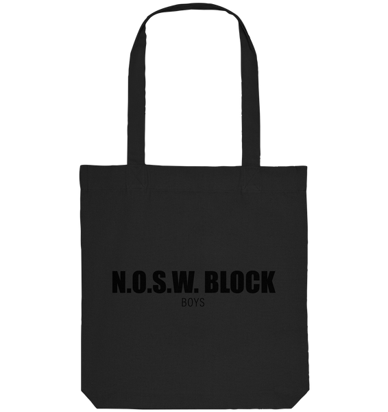 N.O.S.W. BLOCK Tote-Bag "N.O.S.W. BLOCK BOYS" Organic Baumwolltasche schwarz