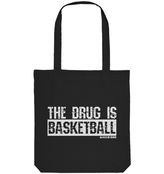 N.O.S.W. BLOCK Fanblock Tote-Bag "THE DRUG IS BASKETBALL" Organic Basic Kapuzenpullover schwarz