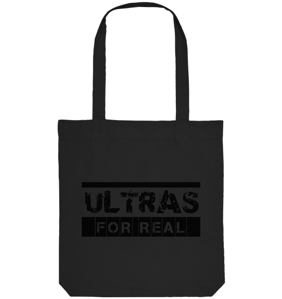 N.O.S.W. BLOCK Ultras Tote-Bag "ULTRAS FOR REAL" beidseitig bedruckte Organic Baumwolltasche schwarz