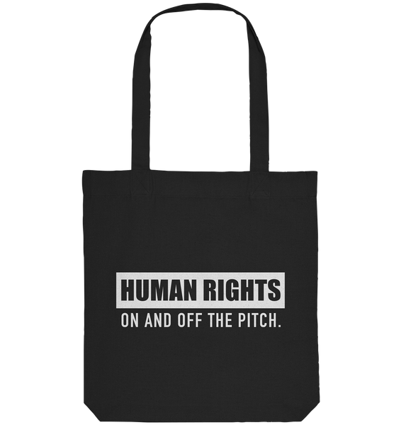 N.O.S.W. BLOCK Fanblock Tote-Bag "HUMAN RIGHTS ON AND OFF THE PITCH" Organic Baumwolltasche schwarz