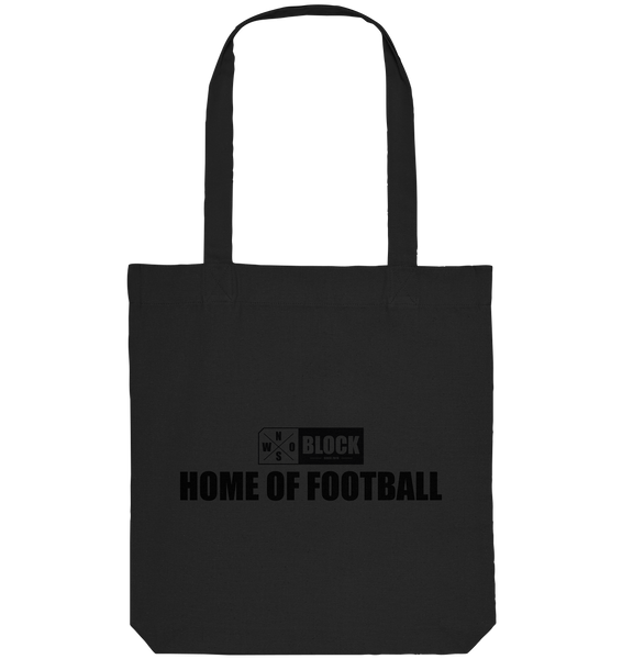 N.O.S.W. BLOCK Organic Tote-Bag "HOME OF FOOTBALL" Baumwolltasche schwarz