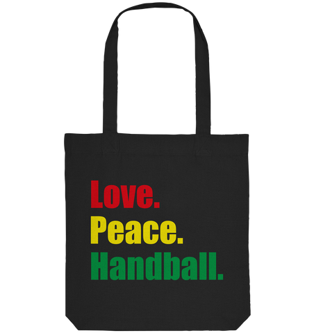 N.O.S.W. BLOCK Fanblock Tote-Bag "Love. Peace. Hockey." Organic Baumwolltasche schwarz