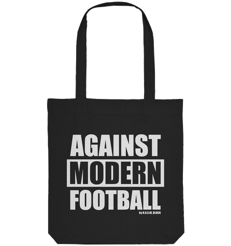N.O.S.W. BLOCK Fanblock Tote-Bag "AGAINST MODERN FOOTBALL" Organic Baumwolltasche schwarz