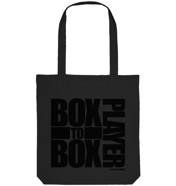 N.O.S.W. BLOCK Fanblock Tote-Bag "BOX TO BOX PLAYER" Organic Baumwolltasche schwarz