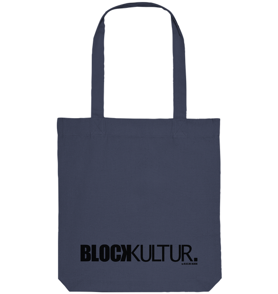 N.O.S.W. BLOCK Fanblock Tote-Bag "BLOCK KULTUR." Organic Baumwolltasche midnight blue