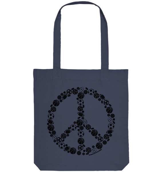 N.O.S.W. BLOCK Tote-Bag "SPORTS FOR PEACE" Organic Baumwolltasche midnight blue