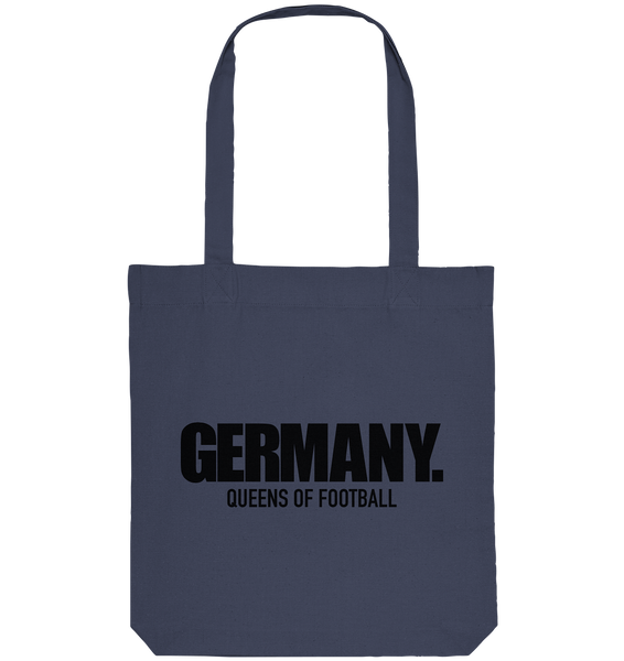 N.O.S.W. BLOCK Fanblock City Tote-Bag "GERMANY. QUEENS OF FOOTBALL" Organic Baumwolltasche midnight blue