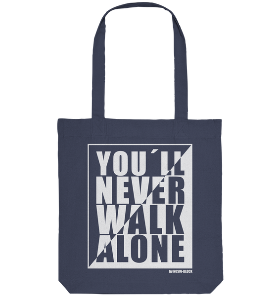 N.O.S.W. BLOCK Fanblock Tote-Bag "YOU´LL NEVER WALK ALONE" Organic Baumwolltasche dunkelblau
