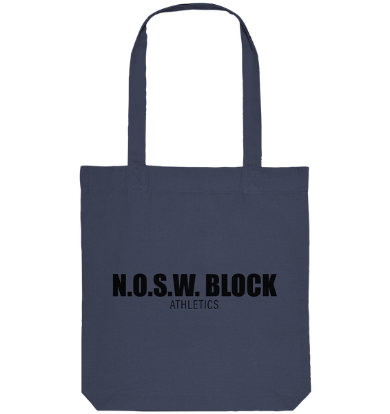 N.O.S.W. BLOCK Tote-Bag "N.O.S.W. BLOCK ATHLETICS" Organic Baumwolltasche midnight blue