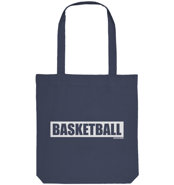 N.O.S.W. BLOCK Teamsport Tote-Bag "BASKETBALL" Organic Baumwolltasche midnight blue
