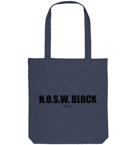 N.O.S.W. BLOCK Tote-Bag "N.O.S.W. BLOCK BOYS" Organic Baumwolltasche midnight blue