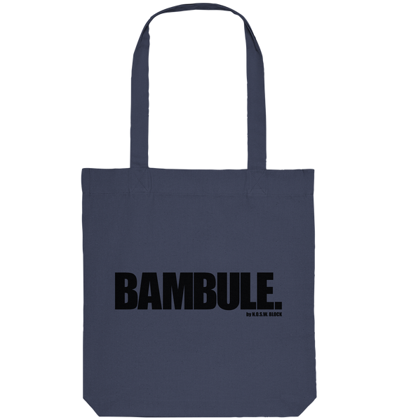 N.O.S.W. BLOCK Fanblock Tote-Bag "BAMBULE." Organic Baumwolltasche midnight blue