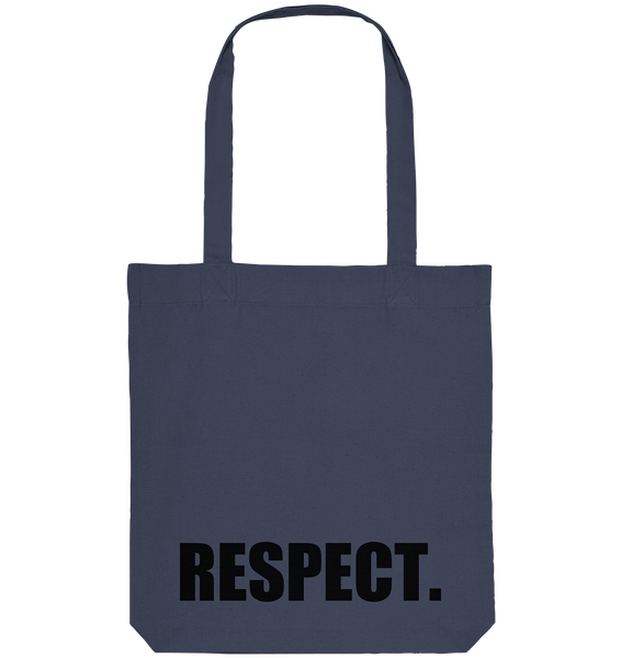 N.O.S.W. BLOCK Fanblock Tote-Bag "RESPECT." Organic Baumwolltasche midnight blue