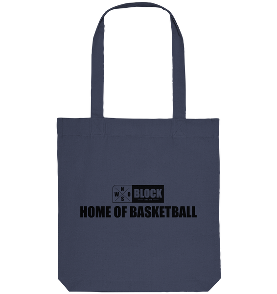 N.O.S.W. BLOCK Organic Tote-Bag "HOME OF BASKETBALL" Baumwolltasche midnight blue