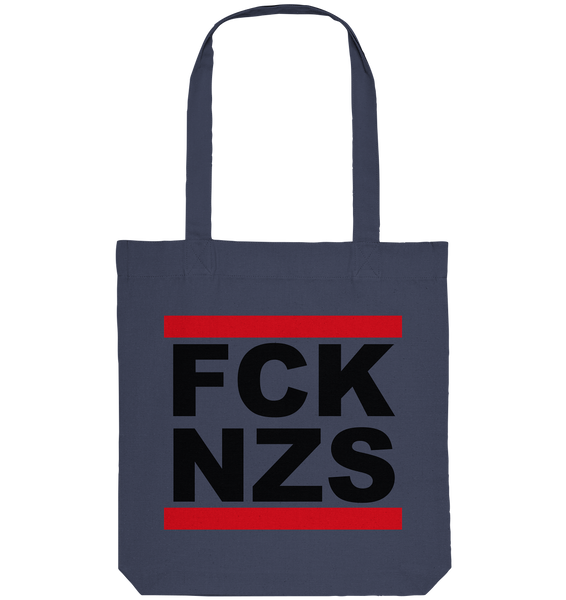 N.O.S.W. BLOCK Gegen Rechts Tote-Bag "FCK NZS" Organic Baumwolltasche midnight blue